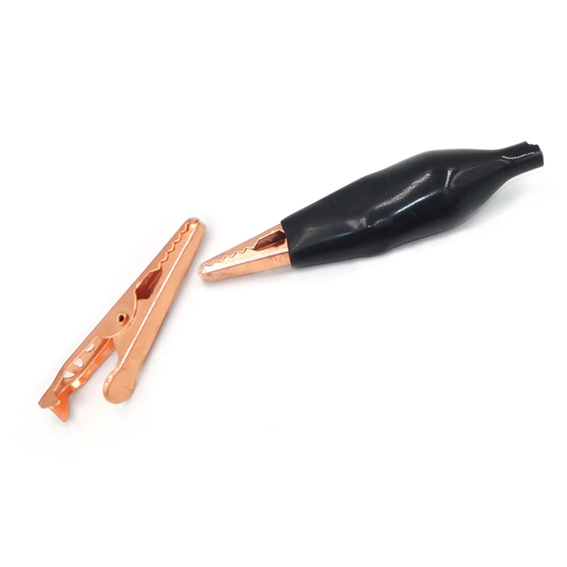 1pair Red Copper 45mm/35mm Alligator Clip crocodile electrical Clamp for multimeter Testing Probe Meter with Plastic Boot