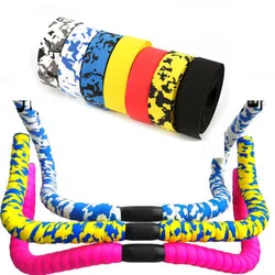 2pcs Mountain Road Bike Bicycle Handlebar Tape Wrap Camouflage Cycling Handle Belt Cork Wrap with Bar Plugs