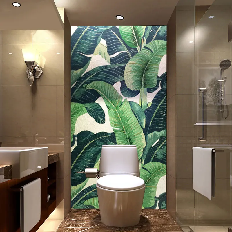 Ins Style Tropical Jungle Banana Large Leaf Hand-cut Mural Mosaic Wall Tile for Showroom Entrance Bathroom Backdrop Wall Floor