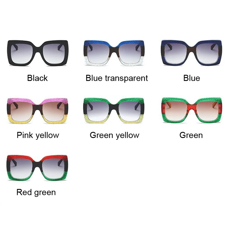 Oversized Square Sunglasses Woman Brand Designer Clear Lenses Sun Glasses Female Three Colors Big Frame Party Eye Glasses Oculos