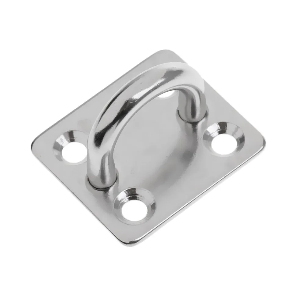Heavy Duty 304 Stainless Steel Square Pad Eye Plate Shade Sail Sailboat 5/6/8mm for Kayaking Canoe Boat Water Sports Accessories