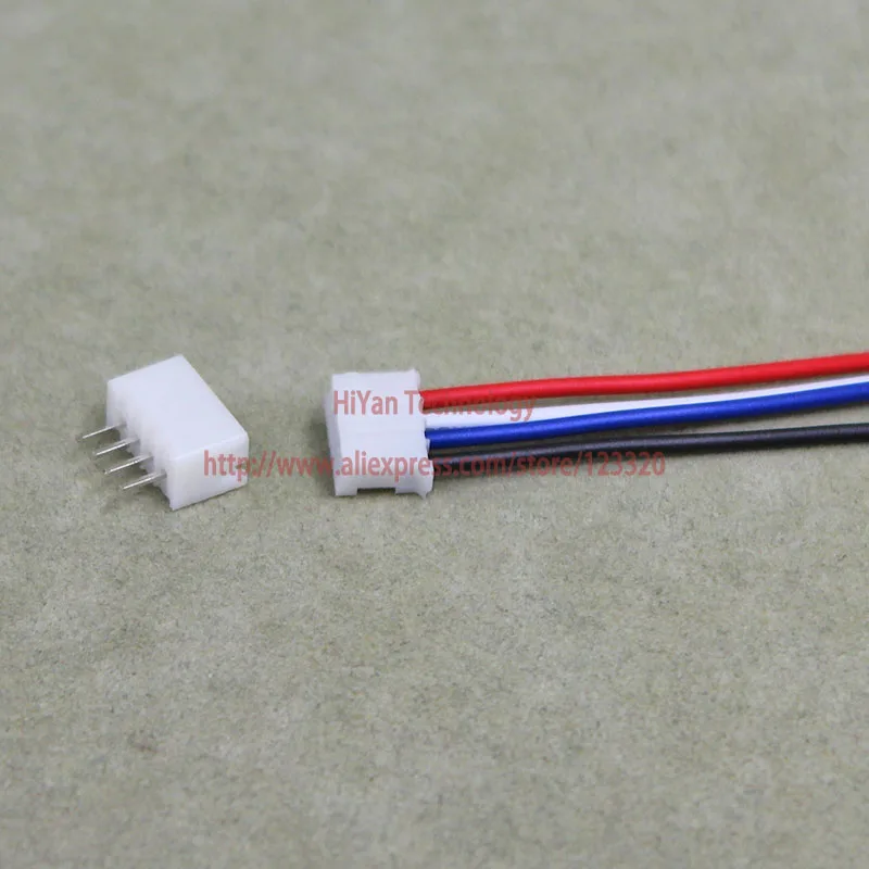 25sets Mini Micro PH2.0 JST 2.0mm Pitch 4Pin Top Entry Connector with 1007 26AWG 100mm to 250mm Electronic Wire Cable Pin header