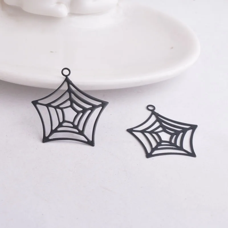 50 Stück AB1030 30mm*33mm Halloween Reticular Charms Blaue Ohrringe Anhänger – Detail 5