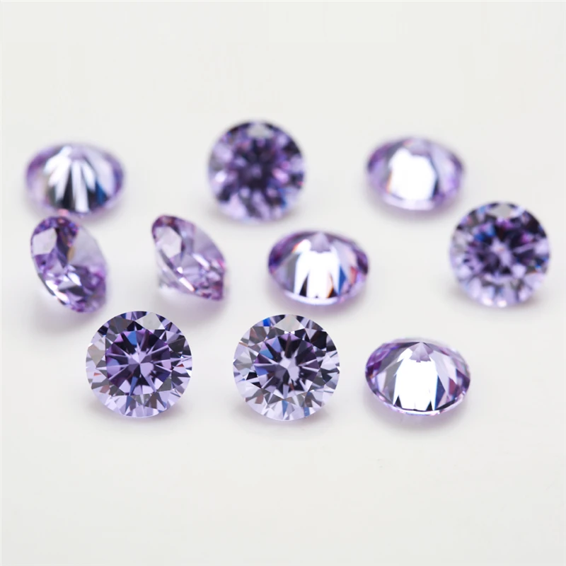 100pcs/lot 0.8mm~3.5mm Round Shape Loose CZ Stone Lavander Color AAAAA Cubic zirconia Synthetic Gems For Jewelry DIY Stone