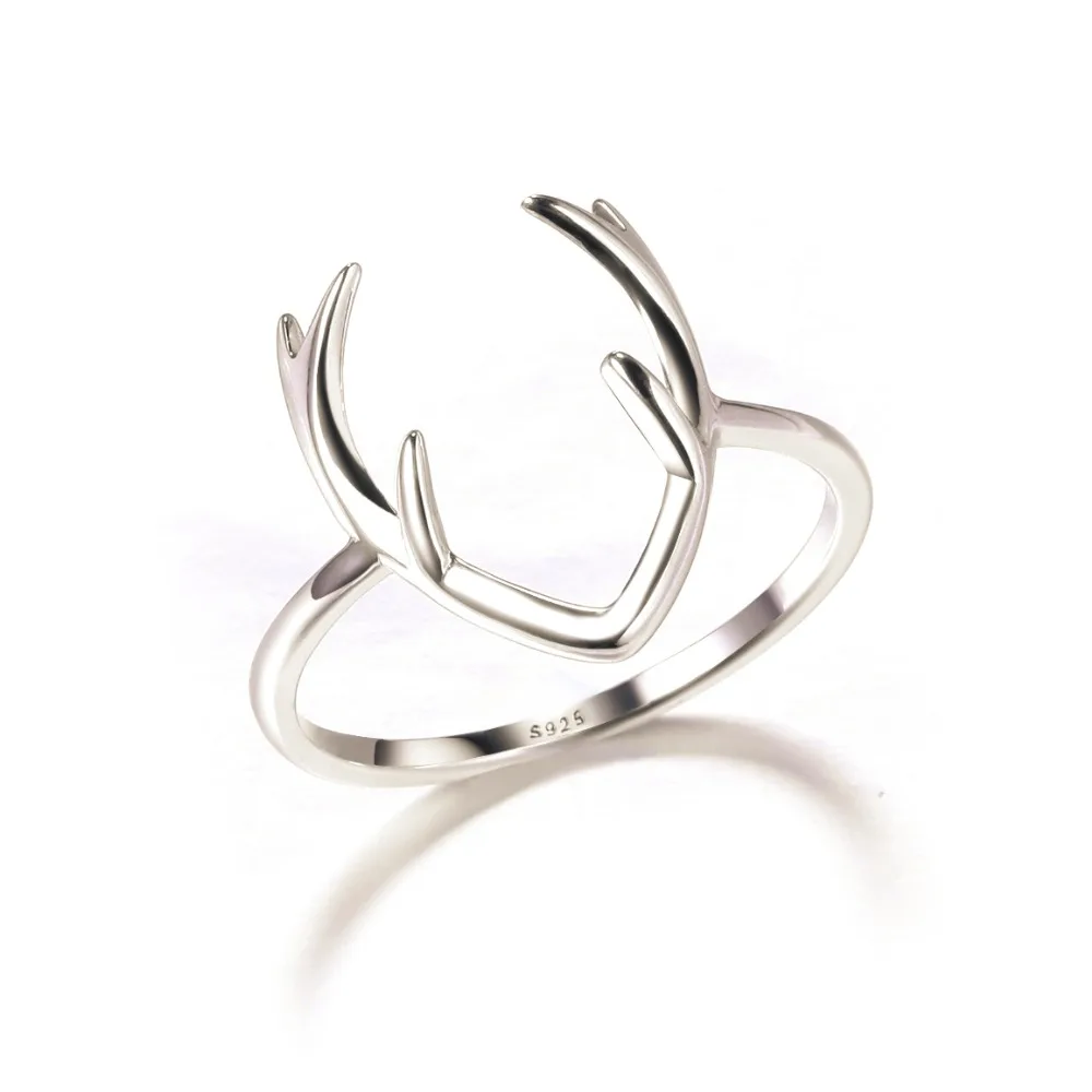 Solid 925 Sterling Sliver Ring Deer Antler Jewelry Fashion Deer Antler Ring In Silver Fashion Jewelry Free Shipping