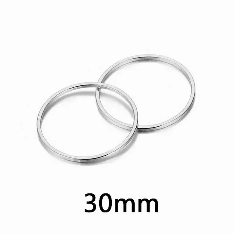 10Pcs/lot  Wholesale Stainless Steel Round Circle Charm Pendants Geometry Round Charms Fit DIY Jewelry Making Accessories