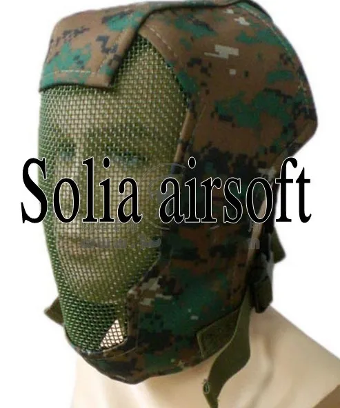 Full face GEN 3 steel wire gauze mask Digital Woodland Camo for hunting sport free shipping