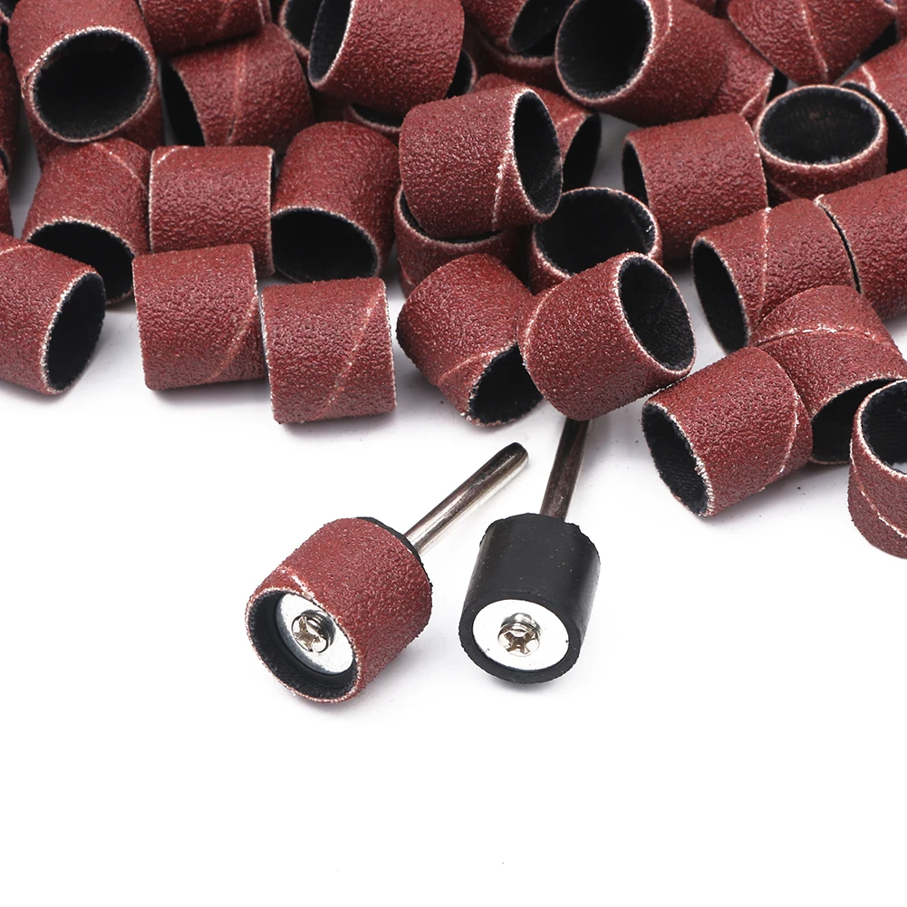 

100x 1/2" 12.5mm Polishing Sanding Bands Sleeve Belts Drum Mandrel Abrasive Rotary Tool Grit 80 120 180