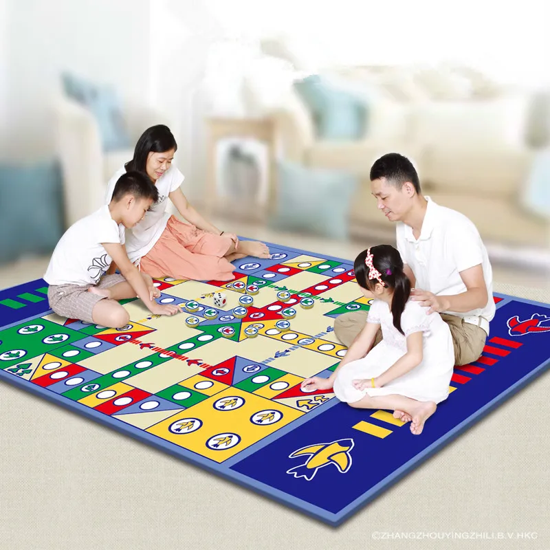 Babyspielzeug 180 * 120 * 0,5 cm Krabbelmatte Doppelte Oberfläche Babyteppich Teppich Entwicklungsspielzeug für Kinder Spielpad Flugschach