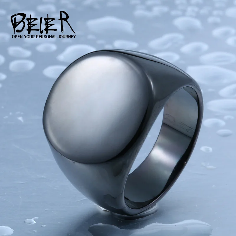 Beier stainless steel Sliver Color Ring Men Top Quality High Polished Solid Biker Ring Fashion Jewelry Wholesale