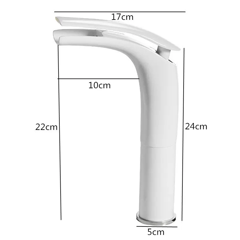 Bathroom Basin Faucet White and Black  Solid Brass Specail Sink Mixer Tap Hot & Cold Waterfall Basin Faucet