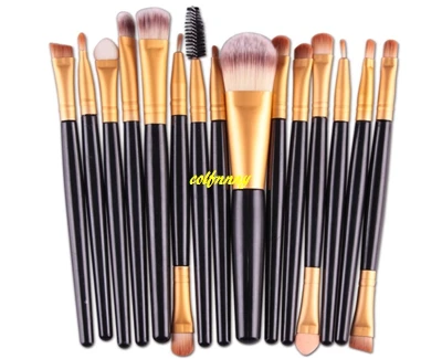 50 sets/partij Snelle verzending 15 stks/sets Up Kwasten Make Up Brush Set Gereedschap Kit Professionele Cosmetica 18 kleuren