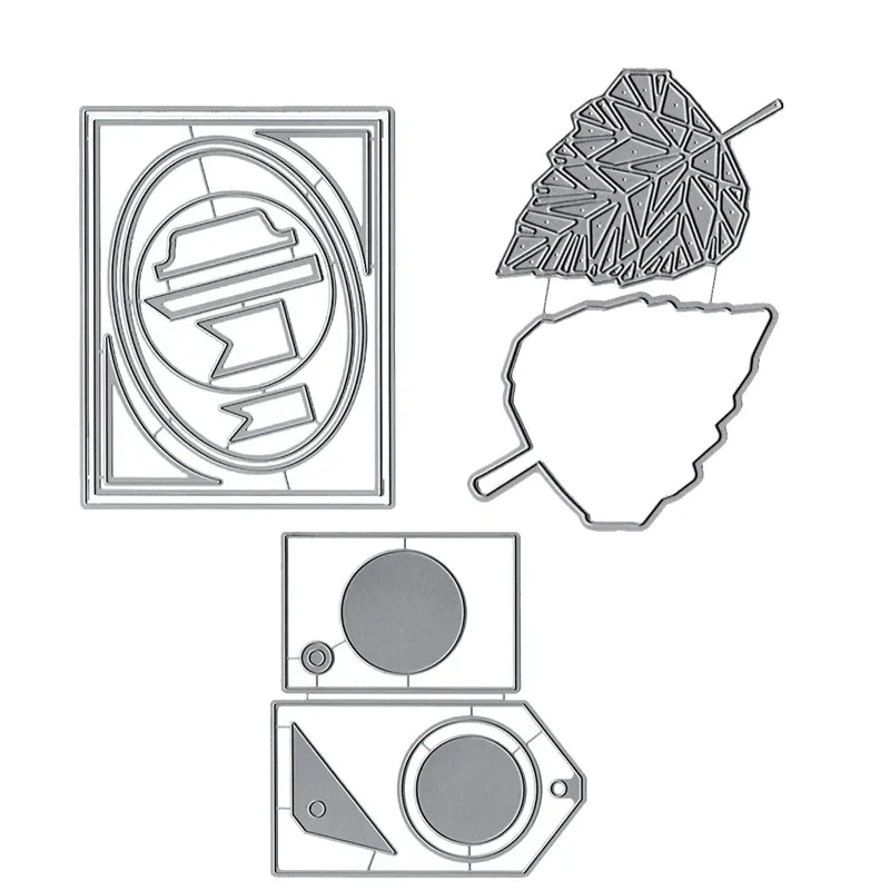 

Birchleaf Tag Frame Metal Cutting Dies Stencils For DIY Scrapbooking Decoration Embossing Supplier Cards Handcraft Die Cut 2019