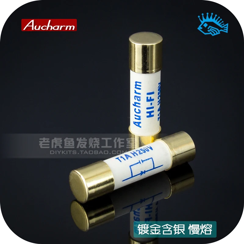 5pcs 5*20 6*32 Gold-plated rhyme insurance tube   0.5A/1A/2A/3A/4A/5A/6A/8A/10A/15A