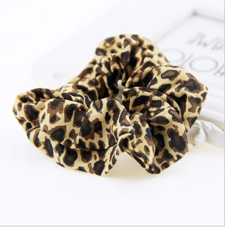 1Pcs Classic simple Smooth Animal Leopard print hair Scrunchies Leopard Print Houndstooth patterns Wild hairbands accessory