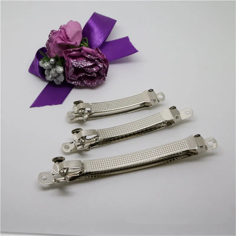 150pcs 10cm French Hair Bow Barrettes Clip nickel plated metal