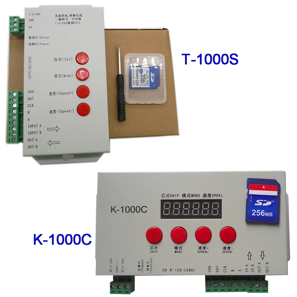 controlador por computador de mao atualizado driver k1000c ws2812b ws2811 apa102 t1000s ws2813 led 2048 pixels 01