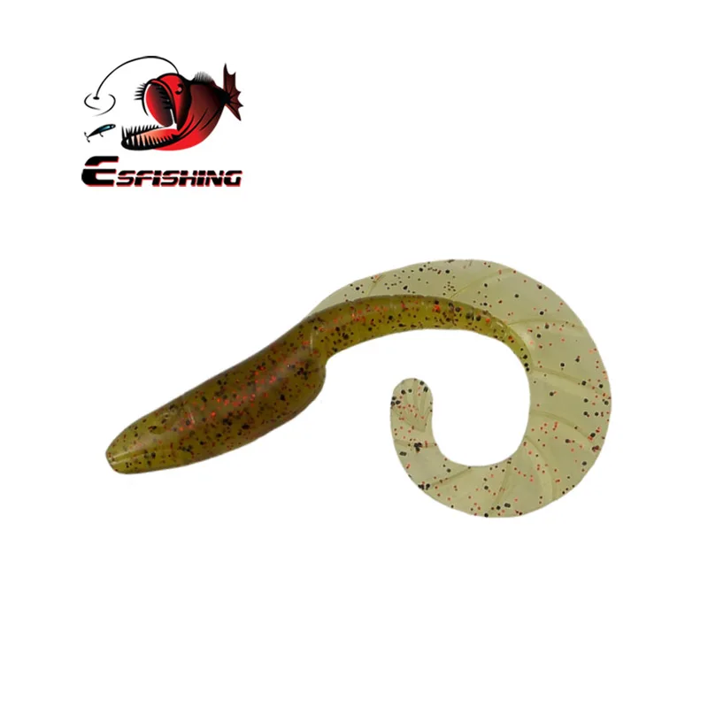 ESFISHING Quality Dragon Hog 90mm 10pcs Lifelike Single Grub Tail Isca Artificial Soft Silicone Bait Pesca Fishing Lure Tackle