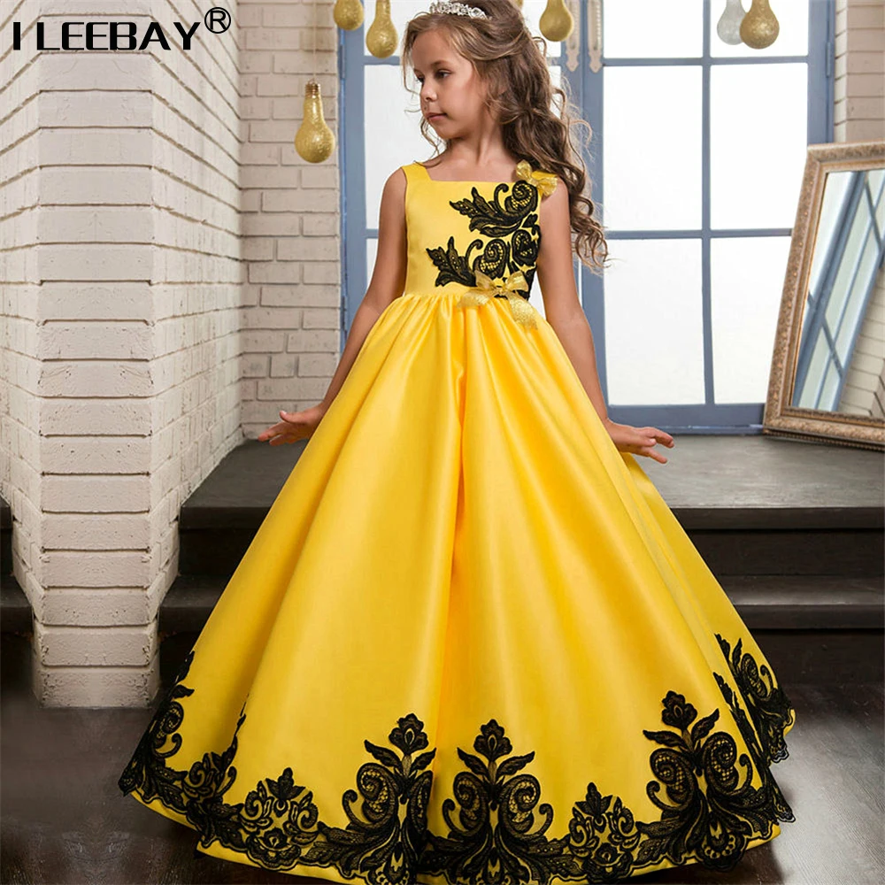 

Top Quality Girls Flower Princess Dress for Junior Lace Ceremonies Vestido Wedding Gown Flower Big Girl Dresses Nina Rose 4-14y