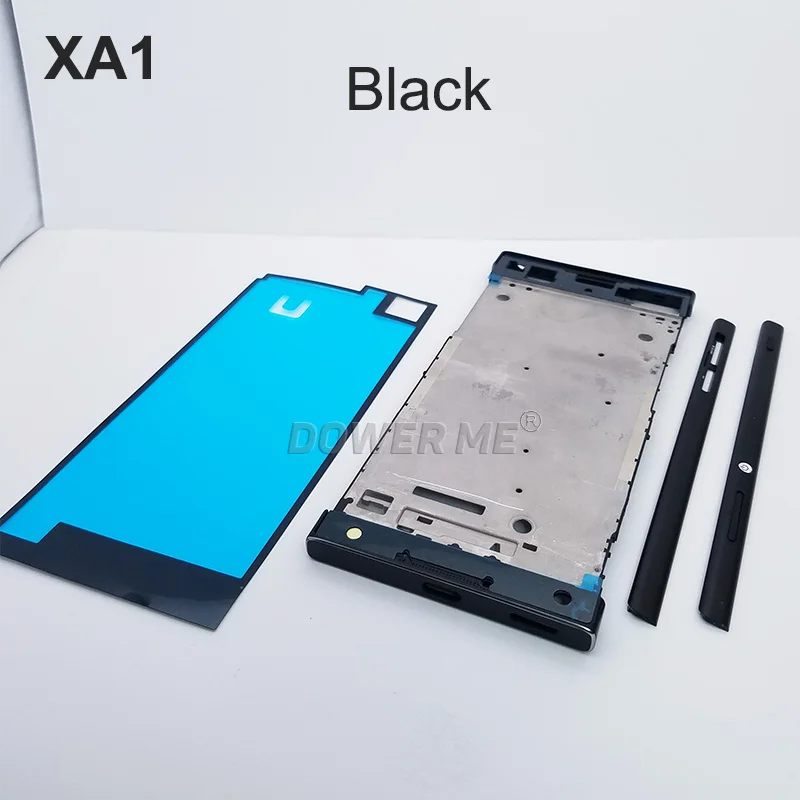 Aocarmo Middle Frame Chassis Bezel with Metal Side Part And Bottons Adhesive For Sony Xperia XA1 G3121 G3125 G3112 G3116 5inch