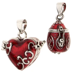 Phenovo 2 Pieces Heart Waterdrop Shape Enamel Color Openable Locket Cremation Keepsake Urn Pendant Pet Human Ash Liquid Holder