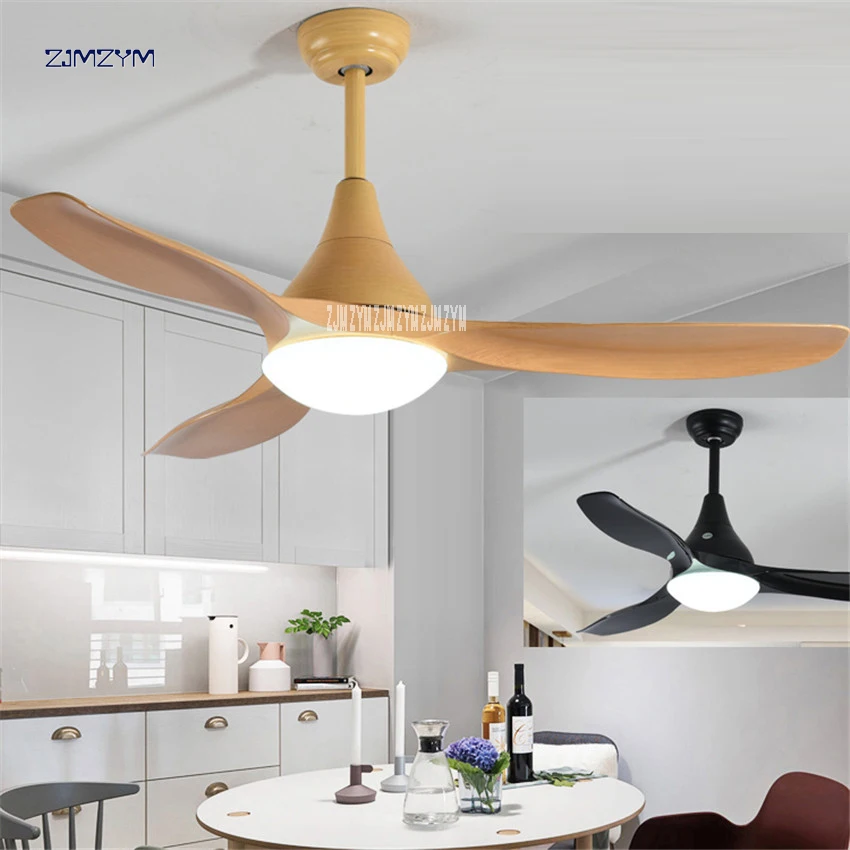 48 inch LED  24w Nordic mute ceiling fans with lights minimalist dining living room ceiling fan with remote control 52SW-1043