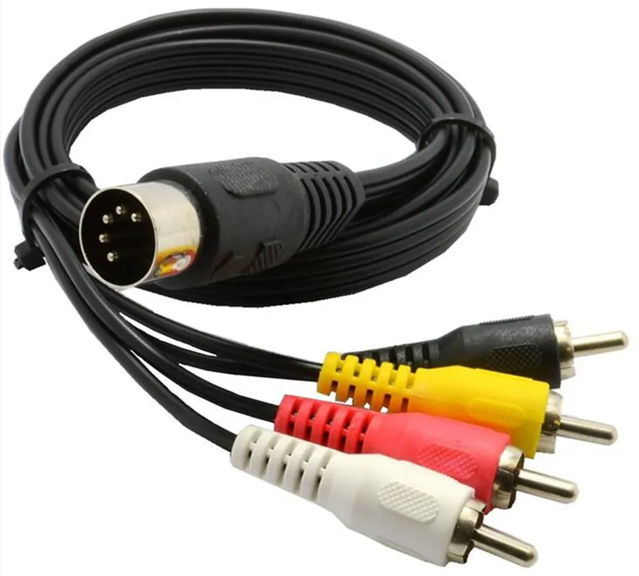 5 Pin wtyk męski Din do 4 x RCA Phono męski wtyk Audio kabel 1.5 m