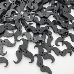 50pcs di colore Nero Sveglio Baffo Legno Bottoni Cucito Lotti Della Miscela del WB75