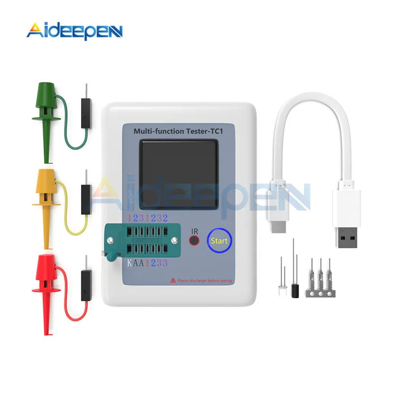 LCR-TC1 TC1 Colorful Display Multifunctional TFT Backlight Transistor Tester For Diode Triode Capacitor Resistor Transistor