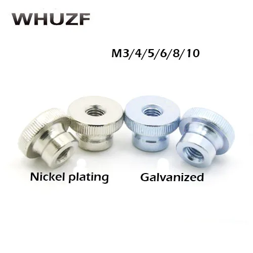 3Pcs-20Pcs M3 M4 M5 M6 M8 M10 Galvanized Nickel Plating Knurled Thumb Nut Hand Tighten Nut 3D Printers Parts Curtain Wall HW142