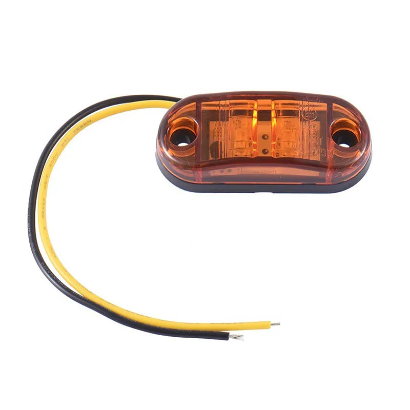 10PCS Warning Lights LEDs Diode Light Trailer Truck Yellow Orange White Red LED Side Marker Lamp 12V 24V