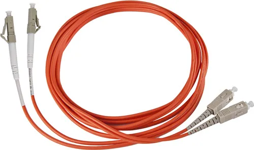 10pcs 2SC/UPC-2LC/UPC-Duplex-2.0mm-PVC-OM1-Orange-1m Optical Fiber Patchcord/Jumper