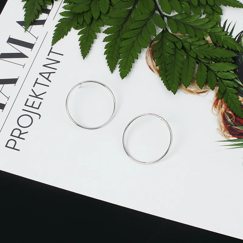 Simple Trendy Geometric Round Circle Stud Earrings for Women Korean Ear Studs Earing Brincos Ear Jewelry Girls Gift RY40 image 3