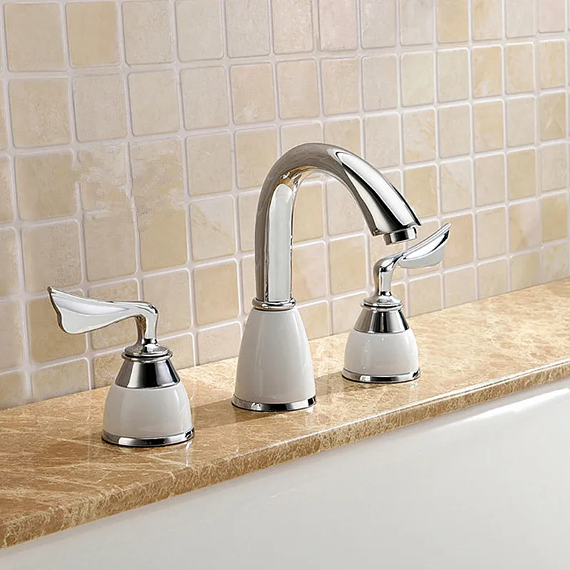 Factory Direct High Quality Brand Original Unique Patent Design Brass Chrome 3 Hole Bathtub Faucet Bath Shower Mixer Taps