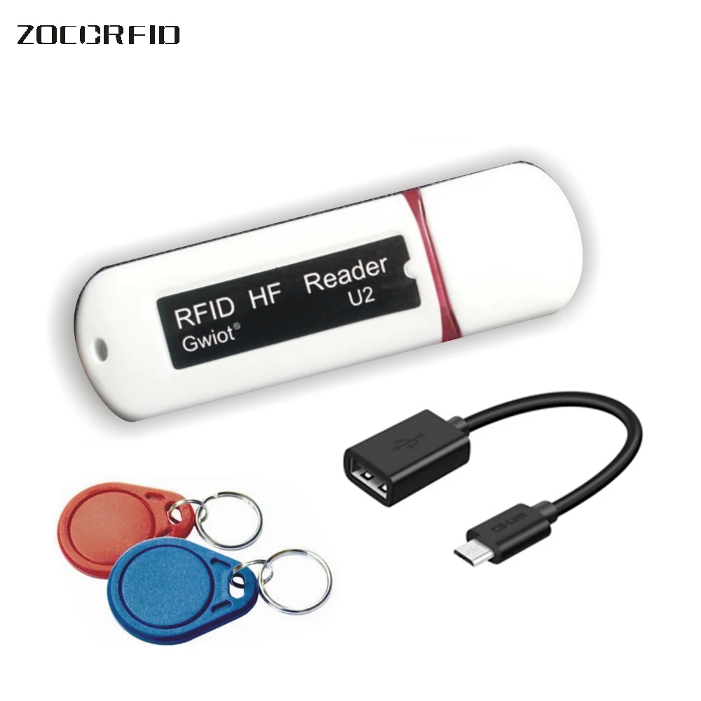 

Newest Mini USB 13.56MHZ RFID Reader for iPad Android Mac Windows +10pcs cards