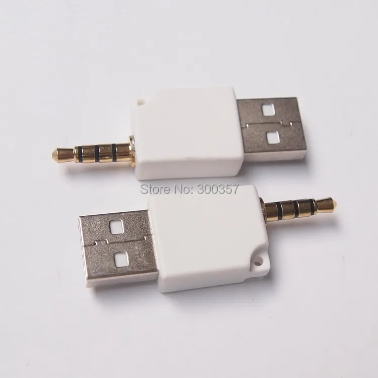 2pcs/lot earphone converter for Ipod shuffle 1 and 2 Generation, 3.5mm to USB convertor