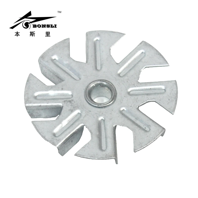 샤프트 아이언 스틸 소형 팬 임펠러 베인 블레이드, 직경 75mm, 높이 10mm