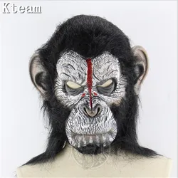 2018 Hot King Kong Planet of the Apes Gorilla Mask hood Gorillas Overhead Monkey Latex Animals Masks Blood Scary Halloween Party