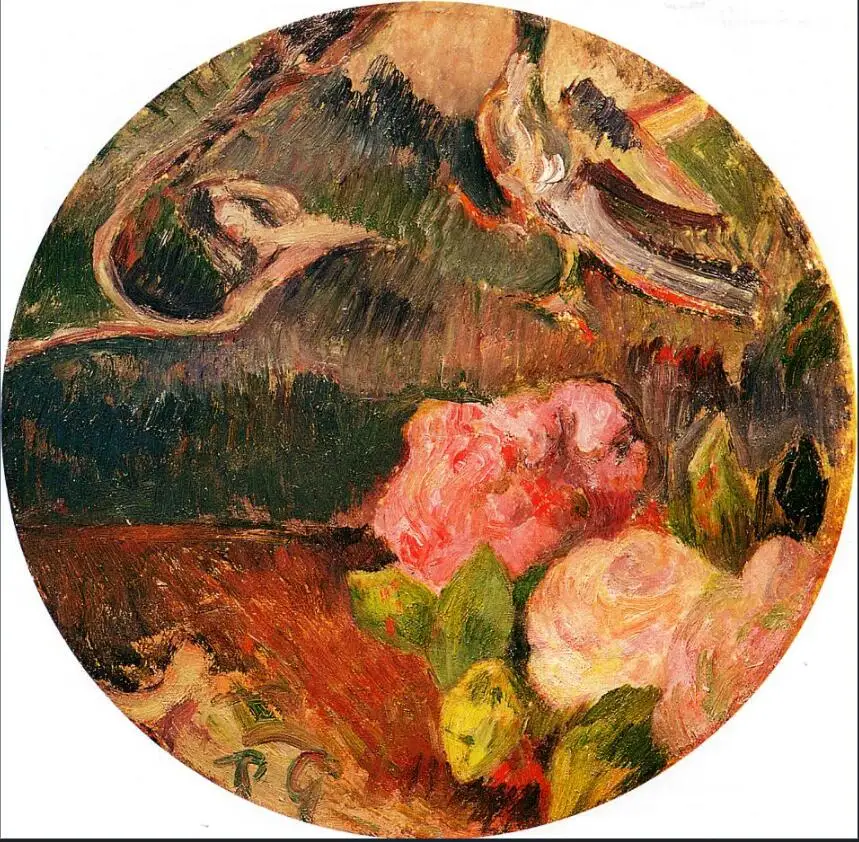 

High quality Oil painting Canvas Reproductions Flowers and a bird (1885) by Paul Gauguin hand painted