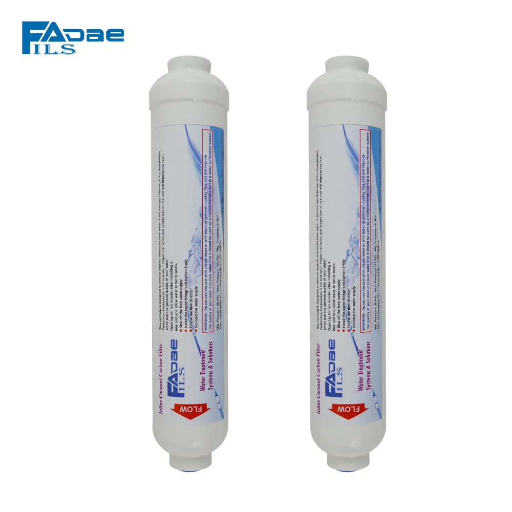 Ro фильтр системы, части встроенного кокосового угольного фильтра 2000 галл. 2 "x 10", 1/4 "гнездовая нить (2 упаковки)