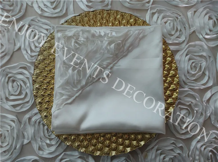 

100pcs YHA#102 rosette satin napkin decor for any events