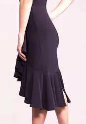 Latin dance package hip pleated leaf split skirt slanted wrap skirt S17005 Latin Ballroom Dance Practice skirt