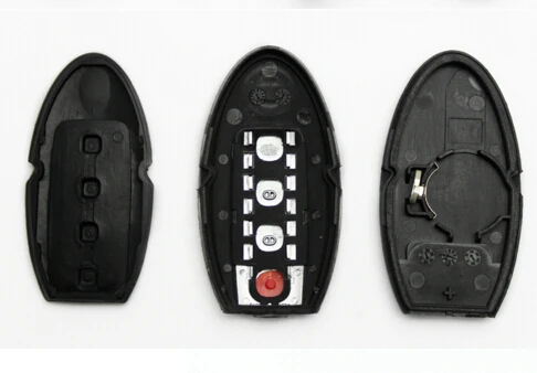 Blank Smart Remote Key Shell 3 Buttons for Nissan GTR Smart Card  (new Models) with insert key blade