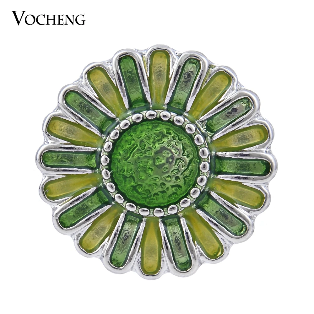 Vocheng Ginger Snap Jewelry Sunflower Hand Painted 18mm 6 Colors Charms Vn-884