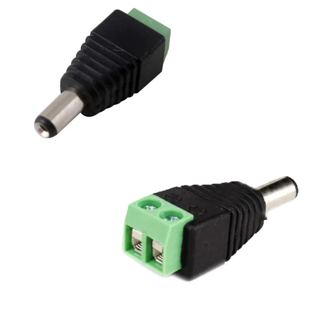 Imagem -02 - Cabo de Alimentação dc Macho 100x2.1 mm Adaptador Conector de Led para Câmera Cctv Uso 12v 5.5 Peças