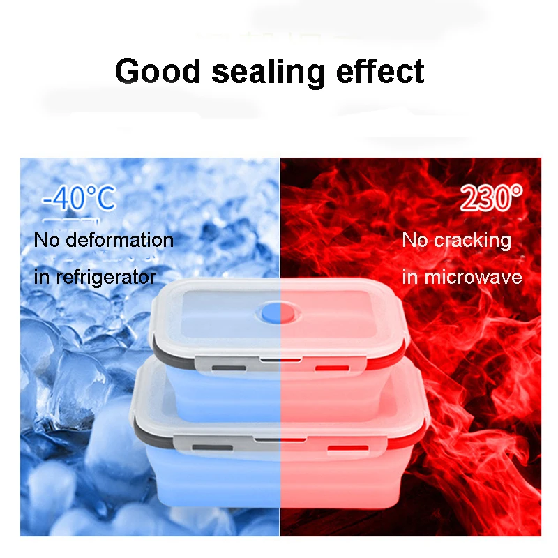 Silikon faltbare Bento-Box zusammen klappbare tragbare Mikrowelle Lunchbox Lebensmittel Geschirr Lebensmittel behälter Schüssel Home Küche Geschirr