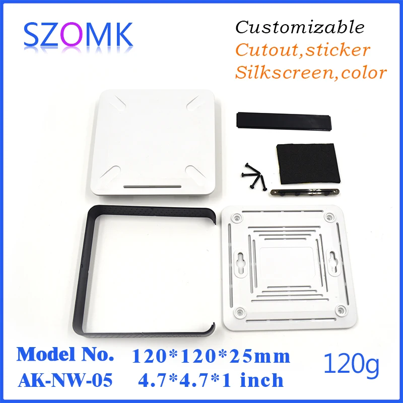 Plastic box case electronic project box wifi router enclosure (1Pc) 120*120*25mm electronics enclosures for pcb junction box