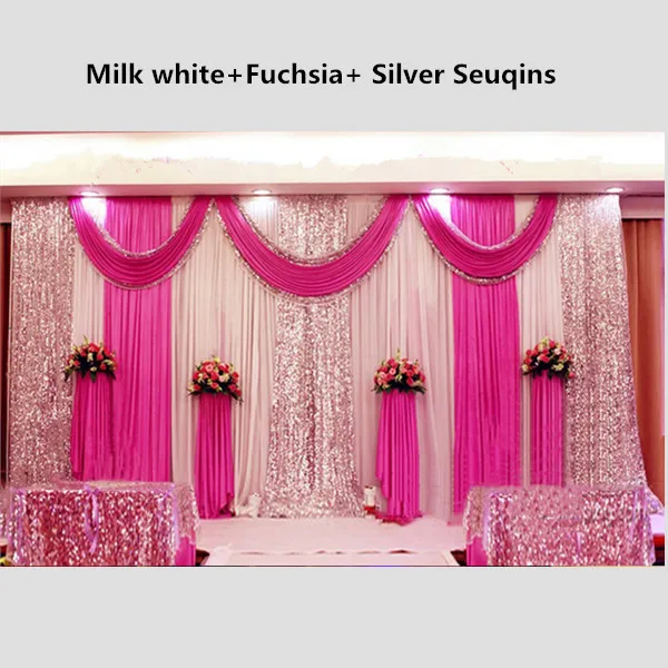 

New Arrival 2024 Wedding Drape Backdrop Curtain With Sequins Swag Pleated For Wedding Event&Party&Banquet Decoration