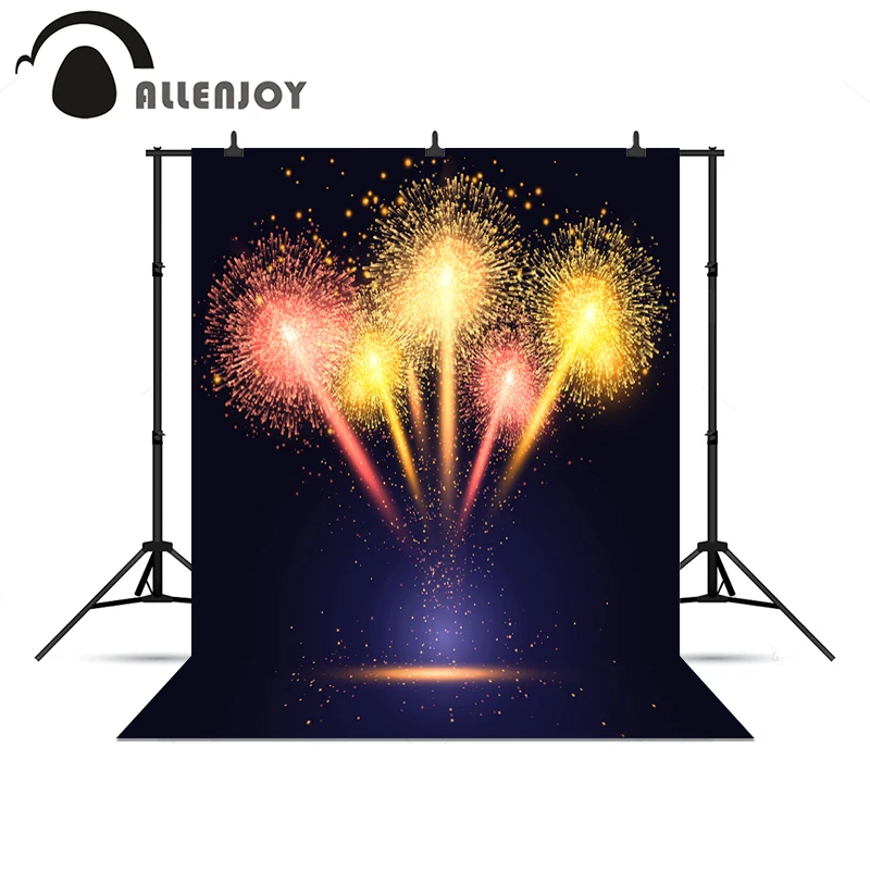 Allenjoy photographic photo background celebration New year vinyl colorful fireworks night photography backdrops photo Studio