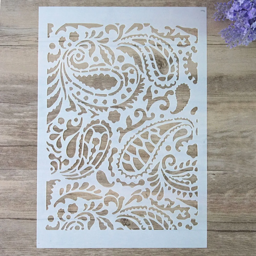 A4-Format DIY Handwerk Layering Paisley Schablone für Wandmalerei Scrapbooking Album dekorative Prägung Papierkarte